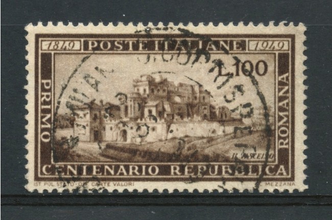 1949 - REPUBBLICA - 100 LIRE REPUBBLICA ROMANA - USATO - LOTTO/30273