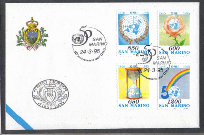 1995 - LOTTO/8153Z - SAN MARINO - ANNIVERSARIO ONU - FDC