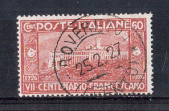 1926 - LOTTO/REG195U - REGNO - 60c. SAN FRANCESCO - USATO