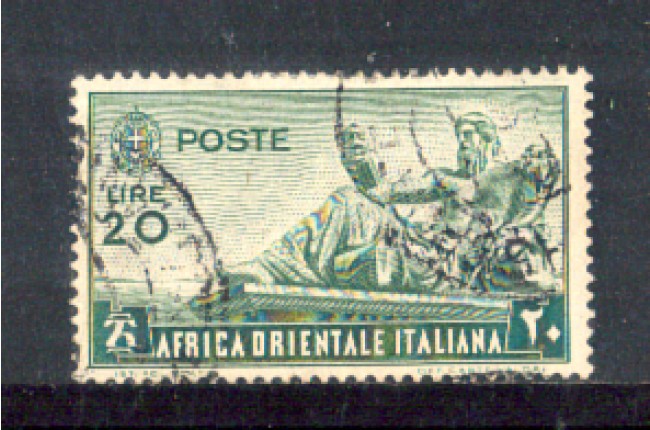 1938 - LOTTO/AOI20U - AFRICA ORIENTALE - 20 LIRE VERDE - USATO