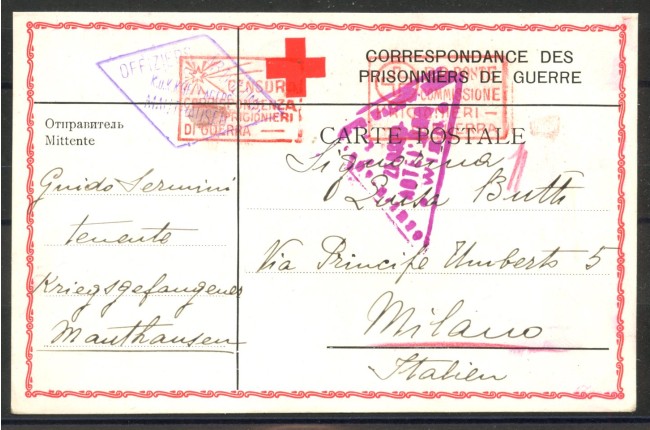 1916 - AUSTRIA - LOTTO/40596 - CARTOLINA CORRISPONDENZA PRIGIONIERI DI GUERRA PER L'ITALIA