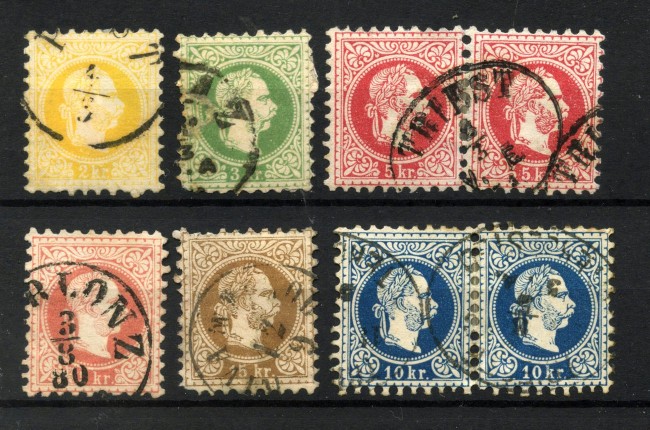 1867/80 - AUSTRIA - LOTTO/42927 - INSIEME DI 8 FRANCOBOLLI  EFFIGIE DI F.GIUSEPPE - USATI