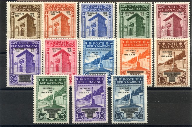 1943 - SAN MARINO - CADUTA DEL FASCISMO 13v. - T/L - LOTTO/36685
