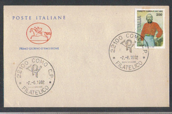 1982 - LOTTO/6766ZC - REPUBBLICA - GIUSEPPE GARIBALDI - FDC