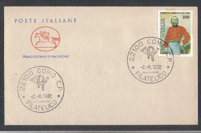 1982 - LOTTO/6766ZC - REPUBBLICA - GIUSEPPE GARIBALDI - FDC