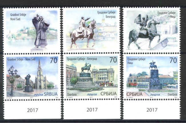 2017 - SERBIA REPUBBLICA - CITTA' DELLA SERBIA 3v. - NUOVI - LOTTO/35325