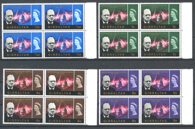 1966 - GIBILTERRA - LOTTO/38891 - WINSTON CHURCHILL 4v. - QUARTINE NUOVI