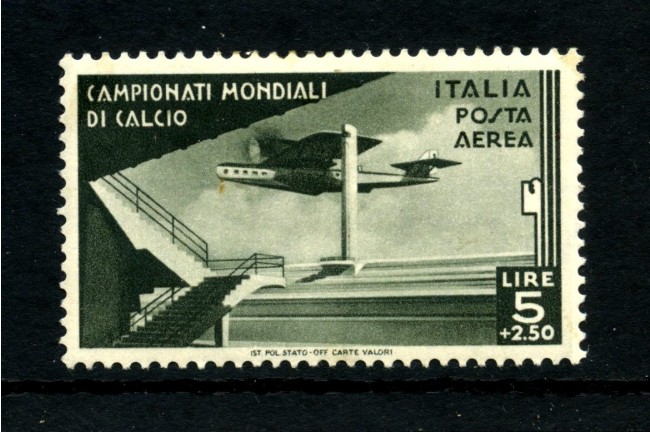 1934 - REGNO - LOTTO/43370 - POSTA AEREA - 5+2,50 LIRE MONDIALI DI CALCIO - LINGUELLATO