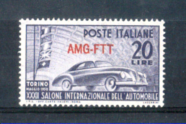 1950 - LOTTO/10248L - TRIESTE A - 20 LIRE SALONE AUTO LING.