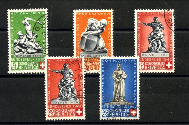 1940 - SVIZZERA - LOTTO/41687 - PRO PATRIA MONUMENTI  5v. - USATI
