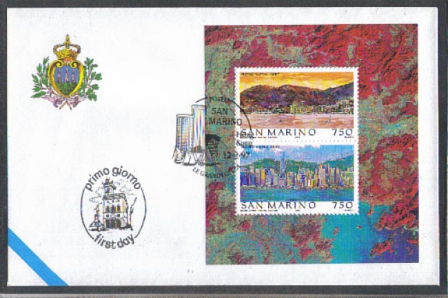 1997 - LOTTO/8175Z - SAN MARINO - HONG KONG  FOGLIETTO - BUSTA  FDC
