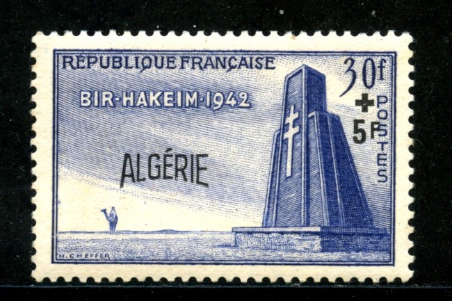 1952 - ALGERIA - 30+5 Fr. BATTAGLIA DI BIR-HAKEIM - NUOVO - LOTTO/29956