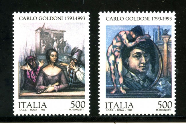 1993 - REPUBBLICA - CARLO GOLDONI 2v. - NUOVI - LOTTO/31603