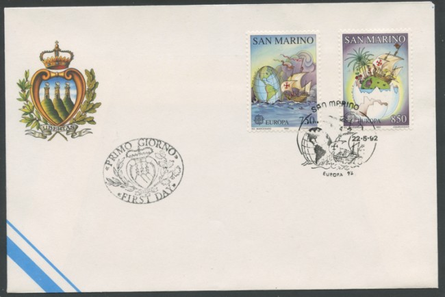 1992 - LOTTO/15316 - SAN MARINO - EUROPA SCOPERTA DELL'AMERICA  - BUSTA FDC -