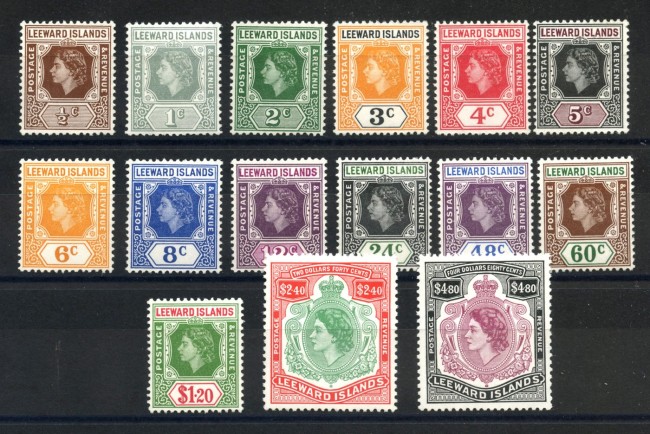 1954 - ISOLE LEEWARD - LOTTO/38901 - EFFIGIE REGINA ELISABETTA 15v. - NUOVI