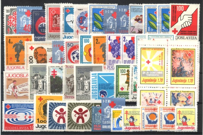 1970/92 - JUGOSLAVIA - LOTTO/38630 - BENEFICENZA  50 FRANCOBOLLI NUOVI