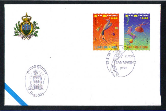 2002 - LOTTO/11221 - SAN MARINO - EUROPA IL CIRCO 2v. - BUSTA FDC