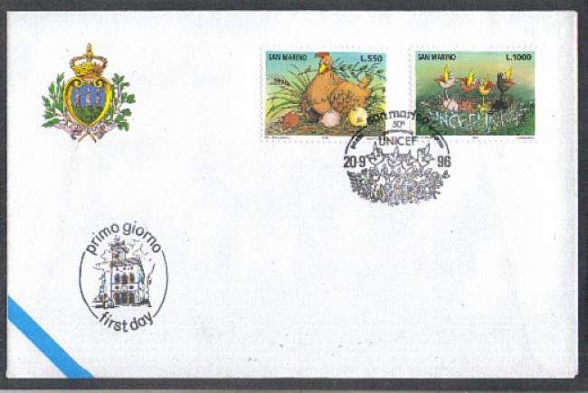 1996 - LOTTO/8172Z - SAN MARINO - ANNIVERSARIO UNICEF - FDC