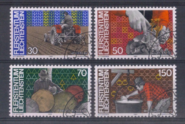 1982 - LOTTO/4576U - LIECHTENSTEIN - LAVORO - USATI