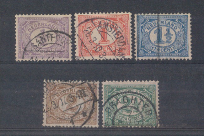 1899 - LOTTO/4005RU - OLANDA - CIFRA 6v. USATI