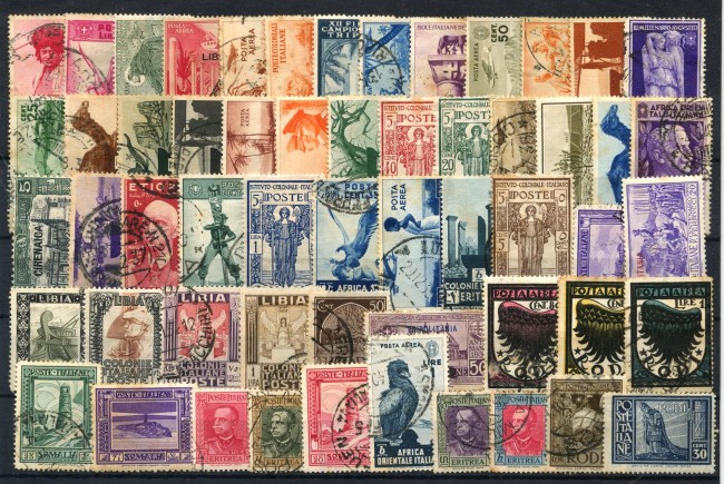 COLONIE ITALIANE - LOTTO/48424 - COLLEZIONE DI 55 FRANCOBOLLI DIFFERENTI 