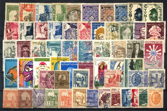 TUNISIA - LOTTO/48276 - COLLEZIONE DI 60 FRANCOBOLLI DIFFERENTI