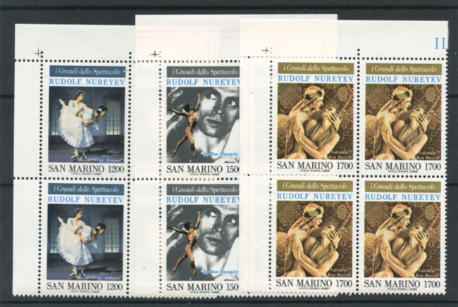 1989 - SAN MARINO - RUDOLF NUREYEV 3v. - QUARTINE NUOVI - LOTTO/15309Q