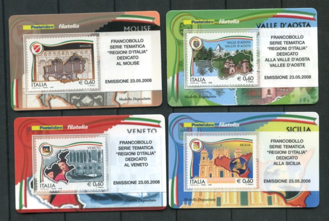 2008 - LOTTO/22707 - REPUBBLICA - REGIONI - 4 TESSERE
