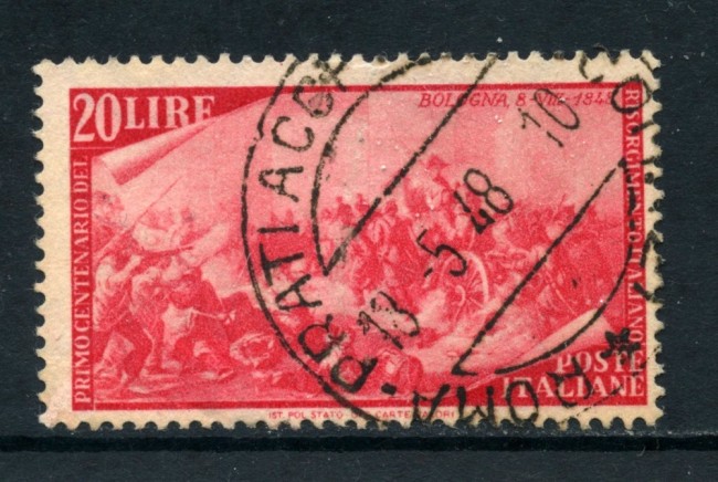 1948 - ITALIA  REPUBBLICA - 20 LIRE CENTENARIO RISORGIMENTO - USATO - LOTTO/25238A