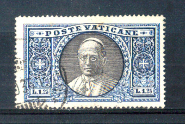 1933 - LOTTO/VAT29U - VATICANO - 1,25 LIRE AZZURRO NERO USATO