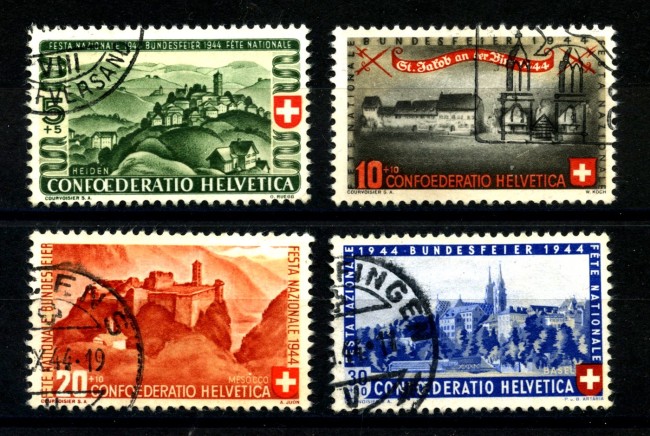 1944 - LOTTO/39374 - SVIZZERA - PRO PATRIA 4v. - USATI