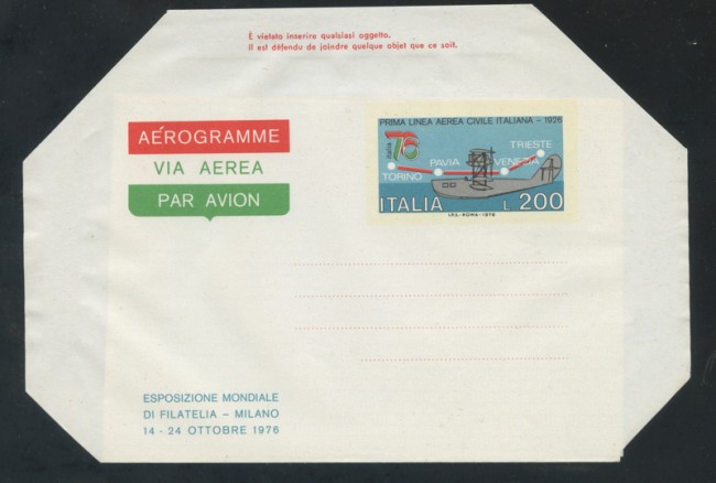 1976 - LOTTO/17071 - REPUBBLICA - ITALIA 76 AEROGRAMMA - NUOVO
