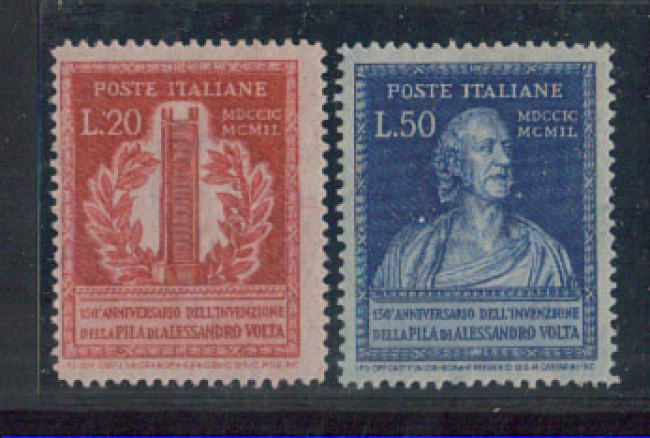 1949 - LOTTO/6086L - REPUBBLICA - A. VOLTA 2v. LING.