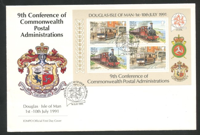 1991 - ISOLA DI MAN - LOTTO/41840 - CONFERENZA AMM. POSTALI FOGLIETTO - BUSTA FDC