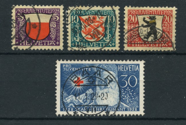1928 - LOTTO/22263 - SVIZZERA - PRO JUVENTUTE 4v. - USATI