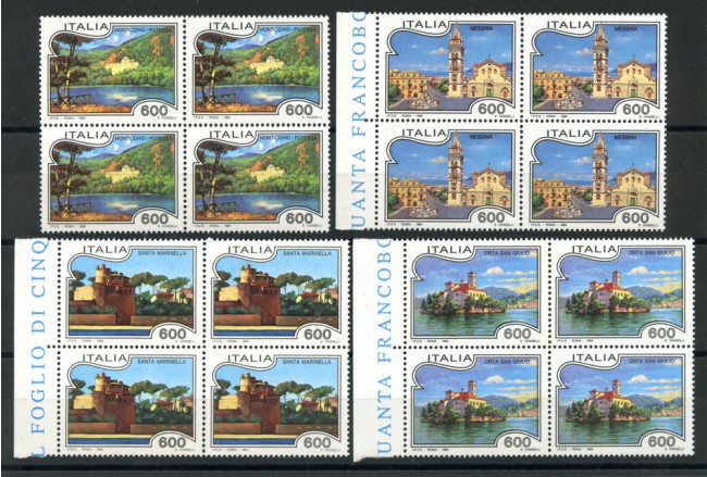 1994 - LOTTO/7036Q - REPUBBLICA - SERIE TURISTICA 4v. QUARTINE