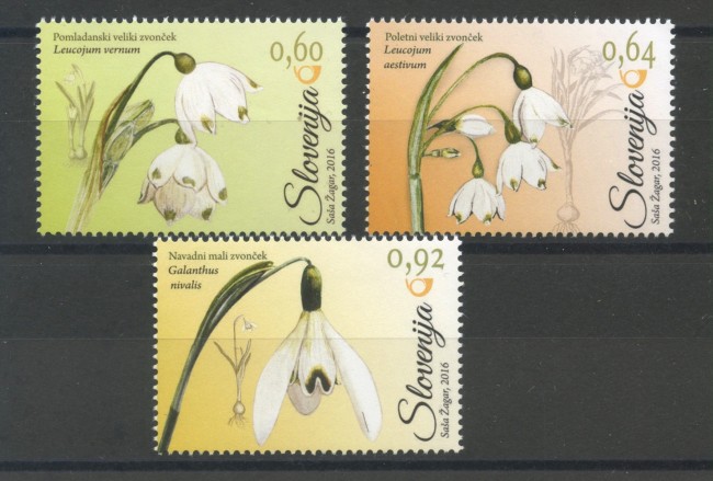 2016 - SLOVENIA - FIORI  3v. - NUOVI - LOTTO/34643