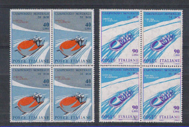 1966 - LOTTO/6446Q - REPUBBLICA - MONDIALI DI BOB QUARTINE