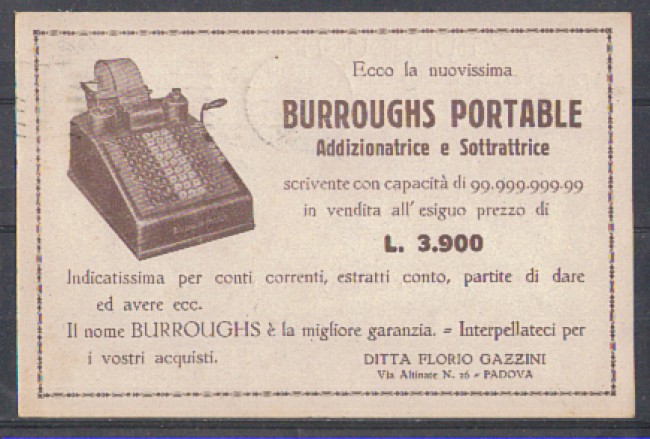 PADOVA - 1928 - LBF/1427 - ADDIZIONATRICI