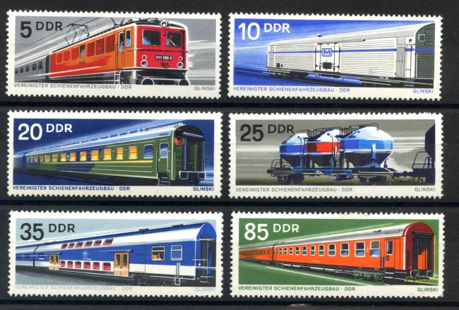 1973 - GERMANIA DDR - VEICOLI FERROVIARI  6v. - NUOVI - LOTTO/36456