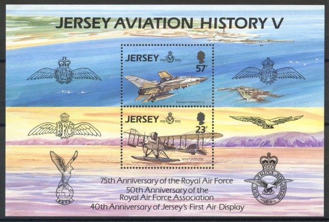 1993 - JERSEY - STORIA AVIAZIONE - FOGLIETTO NUOVO - LOTTO/35986
