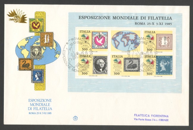 1985 - REPUBBLICA - LOTTO/42608 - FOGLIETTO ITALIA 85 CONTINENTI - BUSTA FDC