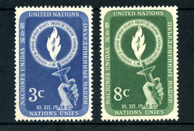 1955 - LOTTO/21308 - ONU U.S.A - DIRITTI DELL'UOMO 2v. - NUOVI