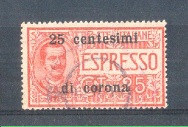 1919 - LOTTO/TTE1U - TRENTO e TRIESTE  - 25c. SU 25c. ESPRESSO USATO