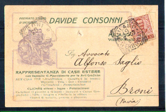 MILANO - 1907 - LOTTO/CARTO7 - DAVIDE CONSONNI STUDIO DI INCISIONE MILANO