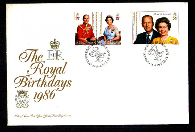 1986 - LOTTO/IDM316FDC - ISOLA DI MAN - COMPLEANNO REGINA - BUSTA FDC