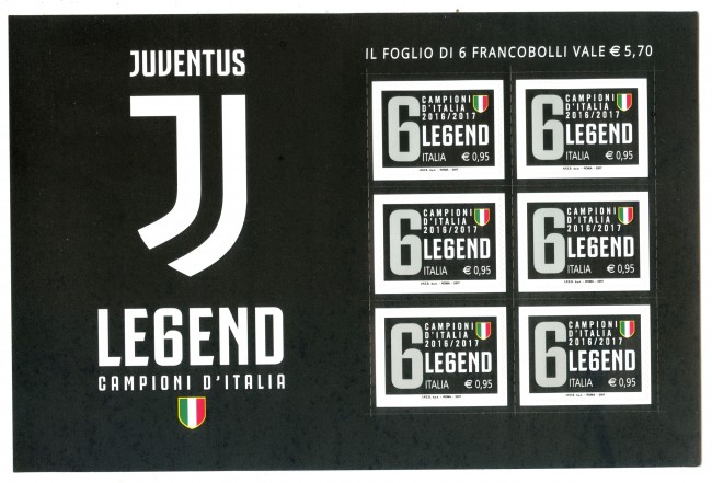 2017 - ITALIA REPUBBLICA - LOTTO/30752 - JUVENTUS CAMPIONE D'ITALIA - MINIFOGLIO NUOVO - 