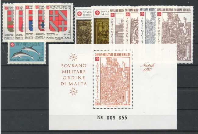 1980 - SMOM - LOTTO/42959 - ANNATA COMPLETA 12v. + 1 FOGLIETTO NUOVI
