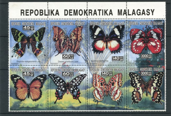 1992 - MADAGASCAR - LOTTO/22436 - FARFALLE  8V. - NUOVI