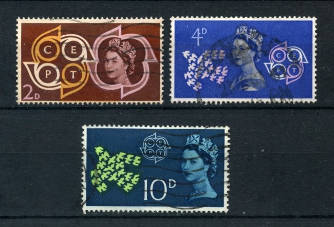 1961 - GRAN BRETAGNA - EUROPA 3v. - USATI - LOTTO/26311
